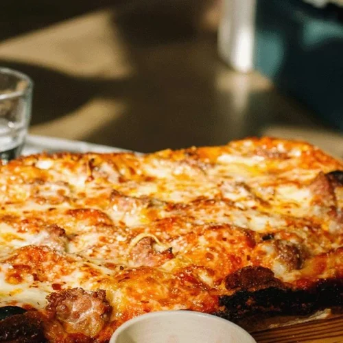 Breakfast Pizza with scrambled egg and cheese