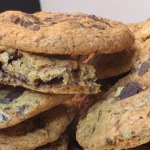 Close up view of Chocolate Chip Walnut Cookies