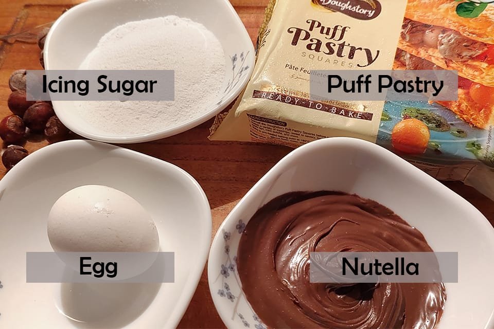 Ingredients for Puff Pastry Dessert Recipes 4 Ingredients to make Puff Pastry Dessert With Nutella