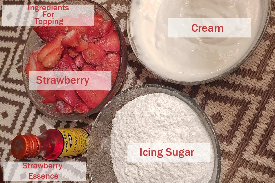 Ingredients for Strawberry Tres Leches Cake Topping Ingredients for Strawberry Tres Leches Cake Topping