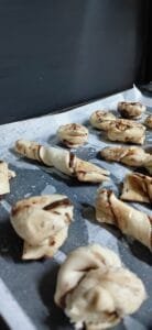 Puff Pastry With Nutella Placed on Baking Tray