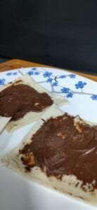 Nutella Spread on Sheets of Puff Pastry