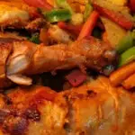 Smoked Chicken Tandoori served with sautéed vegetables like carrot, broccoli, potatoes and capsicum